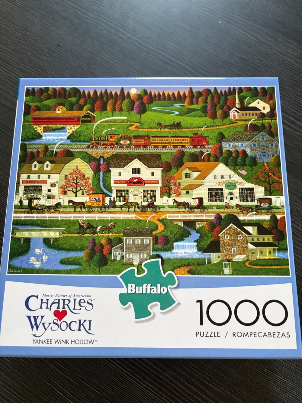Charles Wysocki Yankee Wink Hollow 1000-Piece Jigsaw Puzzle - Colorful Village